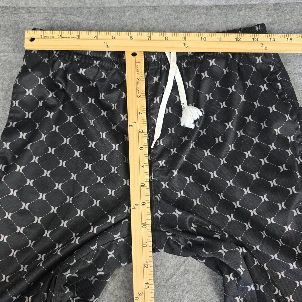 Hurley Shorts Boys Large Black Geometric Mesh Relaxed Fit Drawstring Athletic